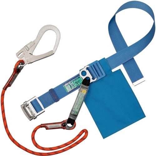 藤井電工 ツヨロン 胴ベルト型墜落制止用器具(ロープタイプ) Gブレード(オレンジ) 青 Mサイズ 幅50MM×長さ1200MM TB-GB-599-BL4-OR-M-JAN-BP