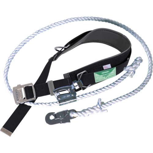 藤井電工 ツヨロン ワークポジショニング用器具 柱上安全帯 FCー11 黒 Lサイズ ロープ下側通過タイプ WP-FC-11-BLK-L-JAN-BP