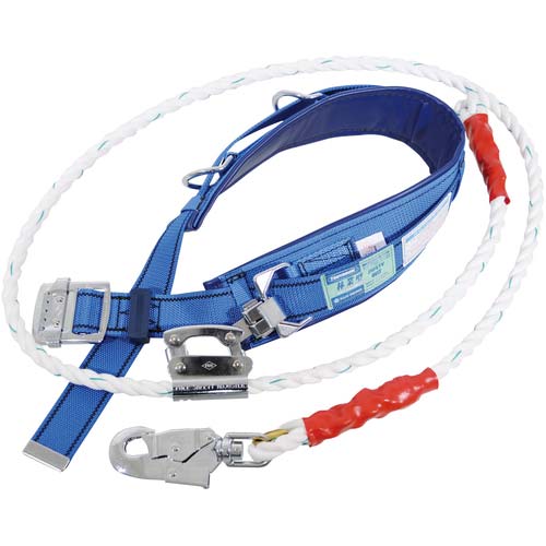 藤井電工 ツヨロン ワークポジショニング用器具 柱上安全帯 FC-22-W 青 Lサイズ ロープ下側通過タイプ WP-FC-22-W-BL5-L-JAN-BX