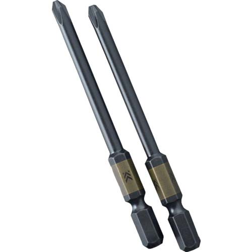 フジ矢 電動ドライバー用段付ビット (黒金・2本組)+2×82mm 5202D-82-BG