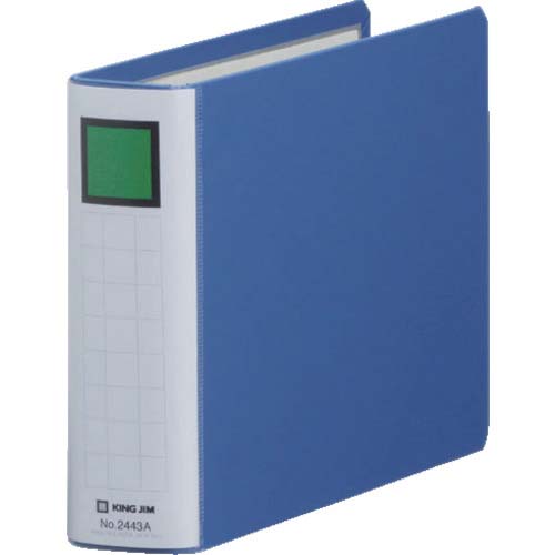 KING JIM キングファイル スーパードッチ<脱・着>イージー A5ヨコ型 青 とじ厚30mm 300枚 2443A-B
