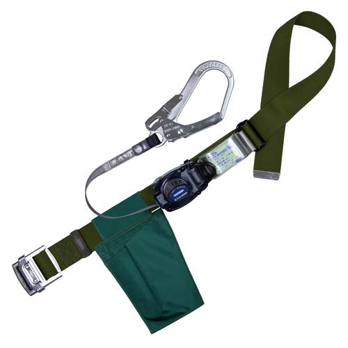 藤井電工 ツヨロン 胴ベルト型墜落制止用器具(巻取タイプ)ロック機構なし リトラ 深緑 Mサイズ 幅50MM×長さ1200MM TB-RN-590-OD-M-JAN-BP