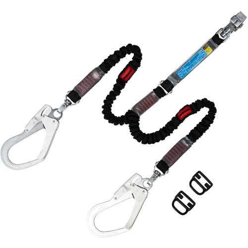 藤井電工 ツヨロン フルハーネス用ランヤード ツインランヤード 伸縮式ノビロン(BK) THL-2-NV93SV-33-BK-2R23-JAN-BP