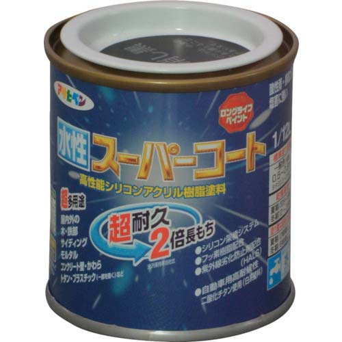 アサヒペン 水性スーパーコート 1/12L ツヤ消し黒 411655