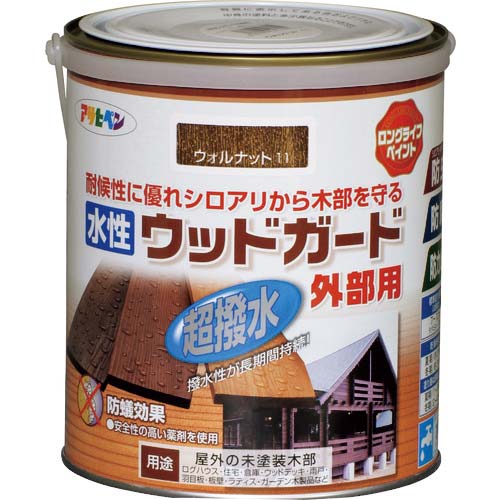 アサヒペン 水性ウッドガード外部用1.6L ウォルナット 417251
