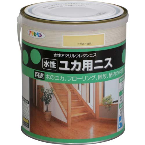 アサヒペン 水性ユカ用ニス 1.6L ツヤあり透明 442123