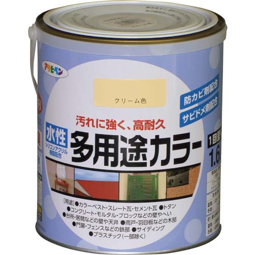アサヒペン 水性多用途カラー1.6Lクリーム色 461377