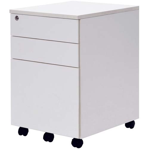 アールエフヤマカワ ワークデスク2 3段ワゴン ホワイト GZWCA2-3WH