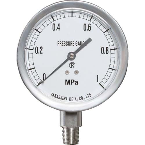 高島 ステンレス圧力計(A枠立型・φ60)圧力レンジ0.0〜25MPa R1/4【1460225】 1460225