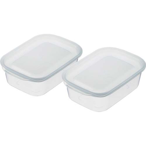 inomata 楽ちんパック 角型400ml 2個組クリアーホワイト 1834-CW