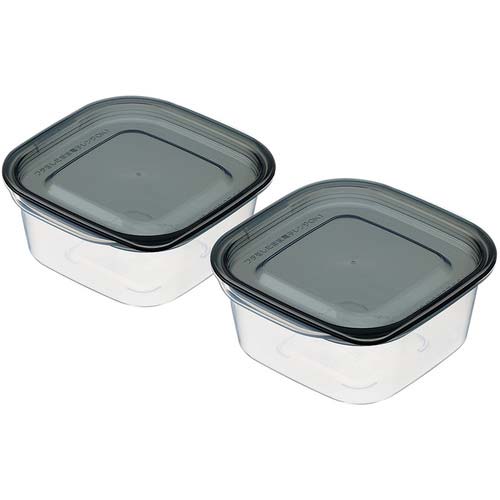 inomata 楽ちんパック スクエア270ml 2個組クリアーブラック 1841-CBLK