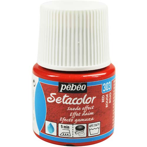 Pebeo 布用水性アクリル絵具セタカラースウェード 45ml レッド 295303
