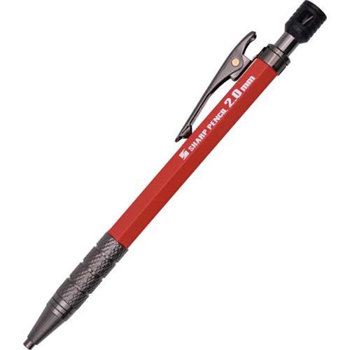 祥碩堂 朱雀 建築用シャープペンシル2.0本体 赤 500-R