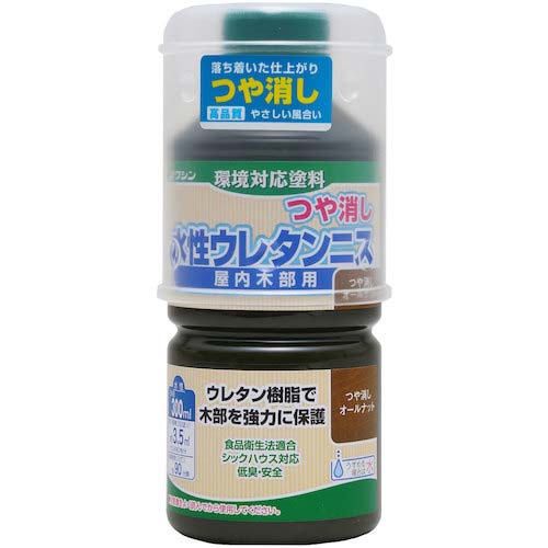 和信ペイント 水性ウレタンニス つや消しオールナット 300ml 800343
