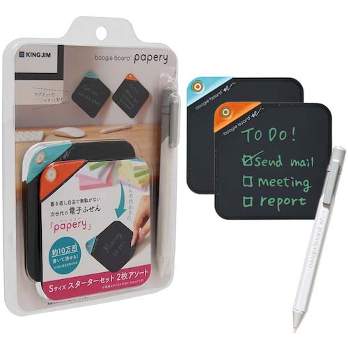 KING JIM 電子ふせん ブギーボード ペーパリー Sサイズ スターターセット(2枚アソート) BB-18S-S2A