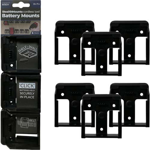 ステルスマウント バッテリーマウントボッシュ18V用(6個入り)ブラック BM-BO18-6