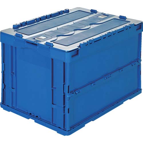 TRUSCO オリコン 折りたたみコンテナ50L スライドロックフタ付 ダークブルー CR-SC50N2-DB