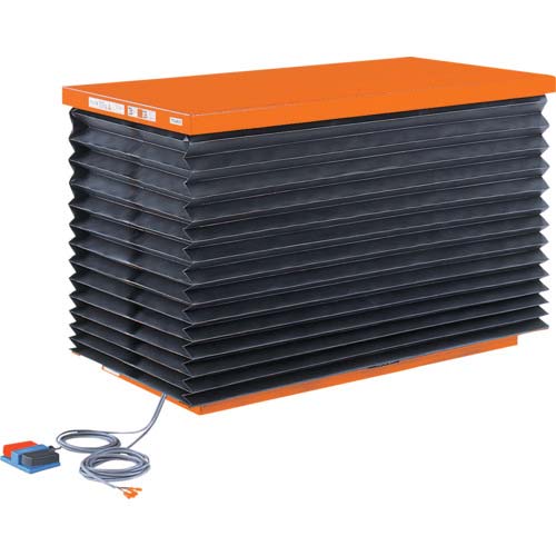 TRUSCO テーブルリフト1000kg 油圧式 650X1200X155〜905 蛇腹付 昇降速度(秒)42/34(50Hz/60Hz) HDL-100-0612J-B