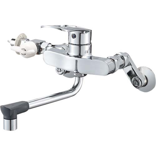 SANEI シングル分岐混合栓 分岐バルブ付き 食洗器接続 エコ パイプの長さ190mm K17111ED-13