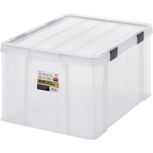 アイリスオーヤマ 299231 密閉バックルコンテナ クリア/チャコールグレー MBR-65R-CH