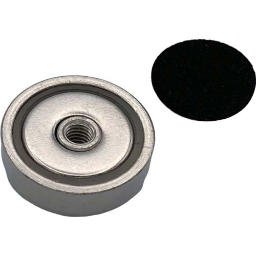 ラクテム ネオジキャップ磁石 丸型めねじ貫通 Φ32-8 滑り止めゴム付 NMYF32-8