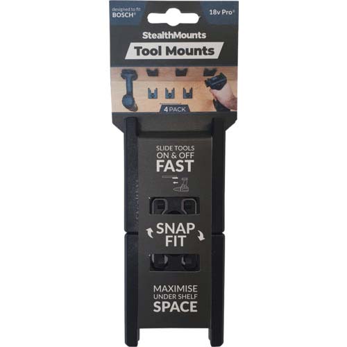 ステルスマウント ツールマウントボッシュ18V用(4個入り)ブラック TM-BO18-BLK-4