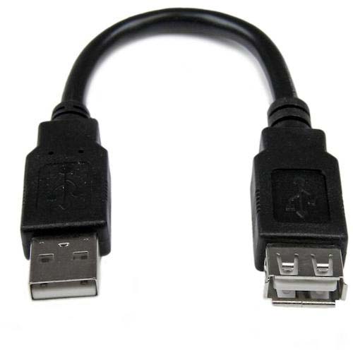 StarTech USBケーブル/A-A/15cm/USB 2.0/480Mbps/延長用/オス・メス/BK USBEXTAA6IN