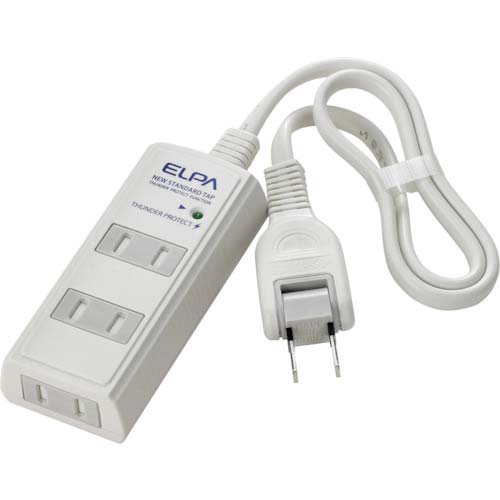 【廃番】ELPA 耐雷 コード付タップ3P5m 白 WBT-3050SBN(W)