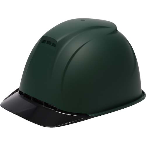 タニザワ エアライト搭載ヘルメット ST#1830-JZ2(EPA) 二層構造高通気タイプ 溝付 ABS製 透明ひさしブラック 帽体マットグリーン(艶消し塗装) 1830-JZ2-V7-MGN-J