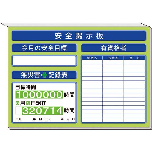 ユニット ミニ掲示板有資格者一覧表他入 緑地 313-87AG