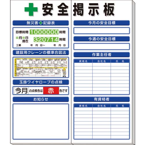 ユニット ◎安全掲示板(小)標準タイプ 313-941A