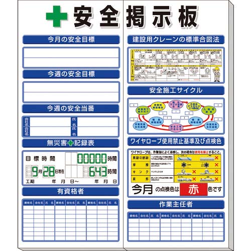 ユニット ◎安全掲示板(小)標準タイプ 313-942A
