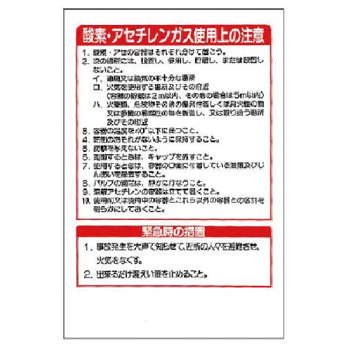 ユニット ガス関係標識 ガス使用上の注意 322-02