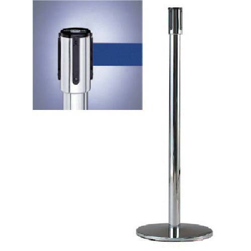 ユニット リールベルトポスト(テンサバリアー)銀 Φ343×H960 本体/銀・ベルト/D青 870-7002