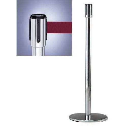 ユニット リールベルトポスト(テンサバリアー)銀 Φ343×H960 本体/銀・ベルト/マローン 870-7004