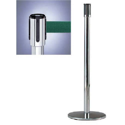 ユニット リールベルトポスト(テンサバリアー)銀 Φ343×H960 本体/銀・ベルト/D緑 870-7006