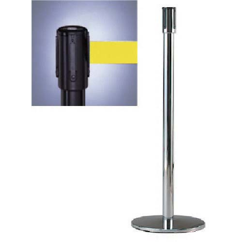 ユニット リールベルトポスト(テンサバリアー)黒 Φ343×H960 本体/黒・ベルト/黄 870-7108