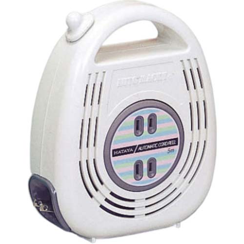 ハタヤ オートマッキー 100V 5m 自動巻 ホワイト AM-051-W
