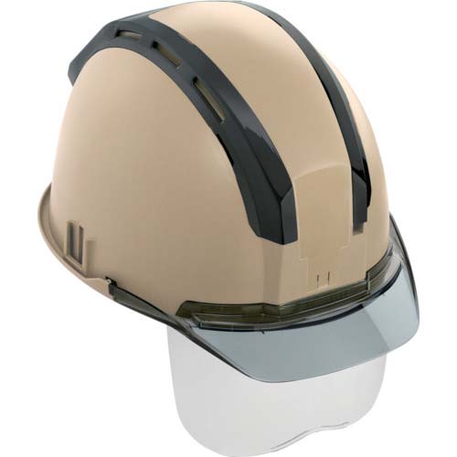 タジマ ヘルメット セフメット(セフ取付溝付ヘルメット) アースブラウン スモーク シールド付 HSEBCSSB