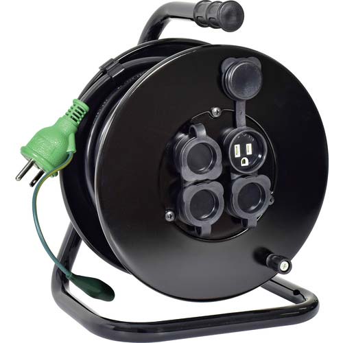 NICHIDO コードリール 100V 防雨防塵型 アース付 ナイスリール 30m NGW-E30