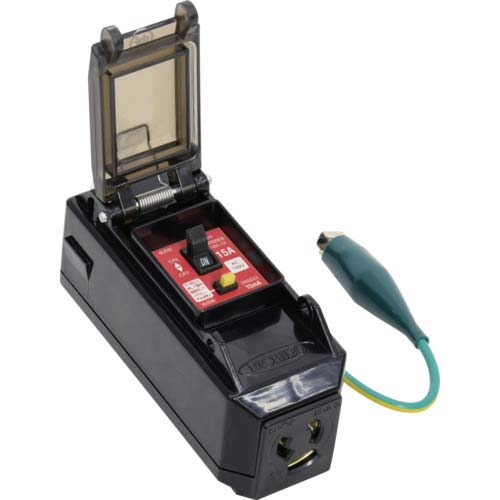 NICHIDO プラコンインポッキンブレーカ 過負荷漏電保護兼用 抜け止めコンセント PIPB-EKN-S