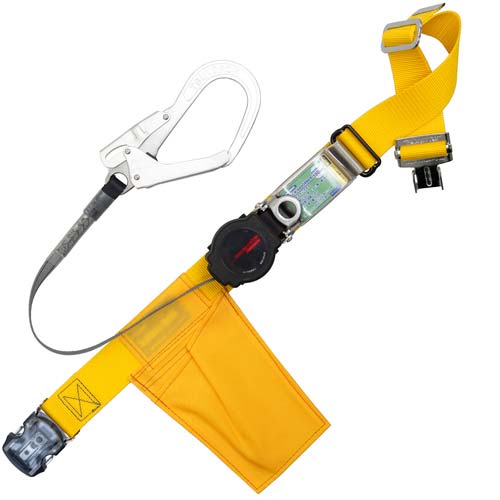 藤井電工 ツヨロン 胴ベルト型墜落制止用器具(巻取タイプ)ロック機構付き ワン・ハンドリトライト 黄 Mサイズ 幅50MM×長さ1200MM ワンタッチバックル仕様 TB-ORL-OT593-Y-M-JAN-BP