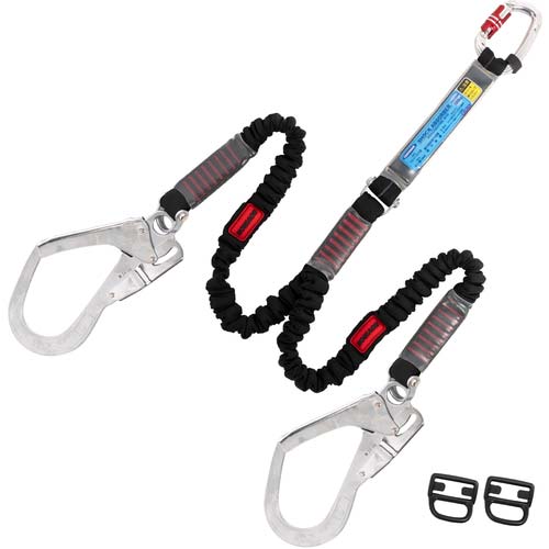 藤井電工 ツヨロン フルハーネス用ランヤード ツインランヤード 伸縮式ノビロン(BK) THL-2-NV99-21KS-BK-2R23-JAN-BP