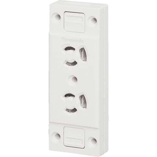 Panasonic 接地15A露出抜け止めダブルコンセント WK1562SW