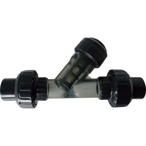 エスロン ストレーナ 本体材質PVC シール材質FKM ユニオンTS 25A SS25TUV