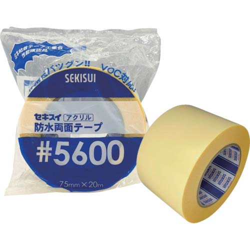 一時受注停止】積水 防水両面テープ＃5600 75mm×20M巻 W560002の通販