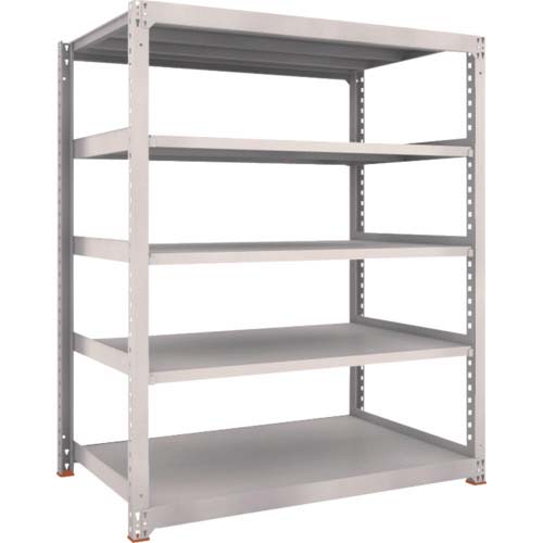 TRUSCO スチールラック M5型中量棚 1200X721XH2400 5段 単体 免震樹脂ベース付 ネオグレー M5-8475SFC
