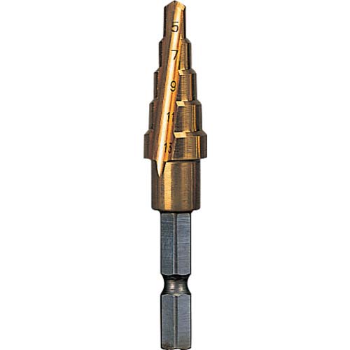 TRUSCO 六角軸ステップドリル 2枚刃チタンコーティング 4〜18mm NMS-18GA
