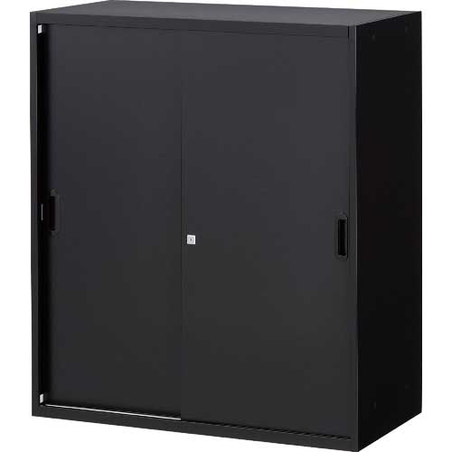 TRUSCO ユニット型壁面書庫 スチール引違い BK色 USBK-1