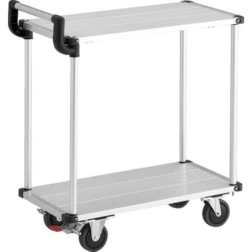 TRUSCO アルミ台車 アルパカート 省音 2段式片袖タイプ ストッパー付 AL22-S